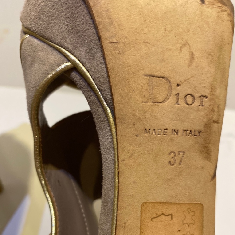 Vintage Christian Dior Grey Suede Heels - Picture 5 of 5